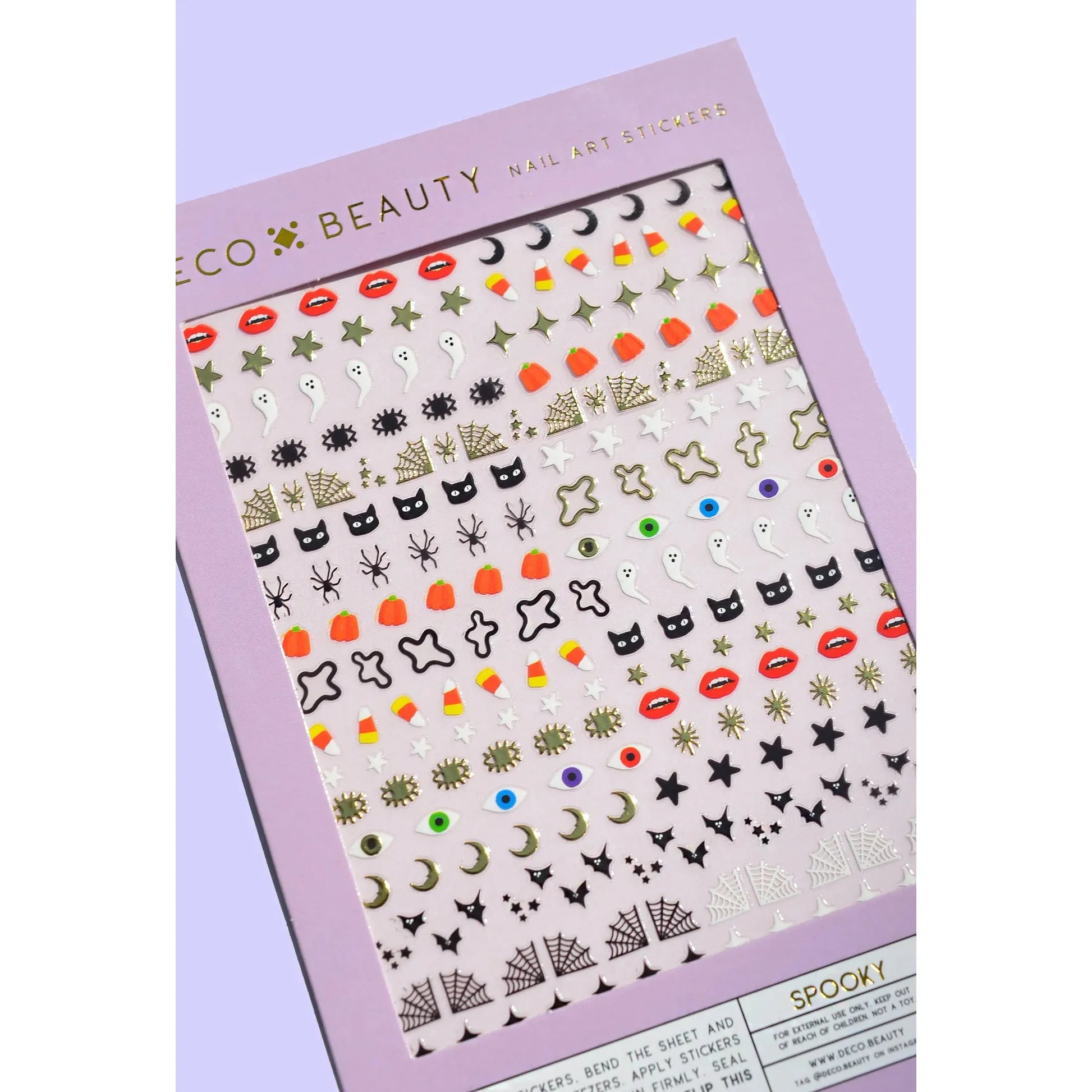 Spooky Halloween Nail Art Sticker Set | Vegan & Cruelty-Free | Use on Polish, Gel, or Natural Nails