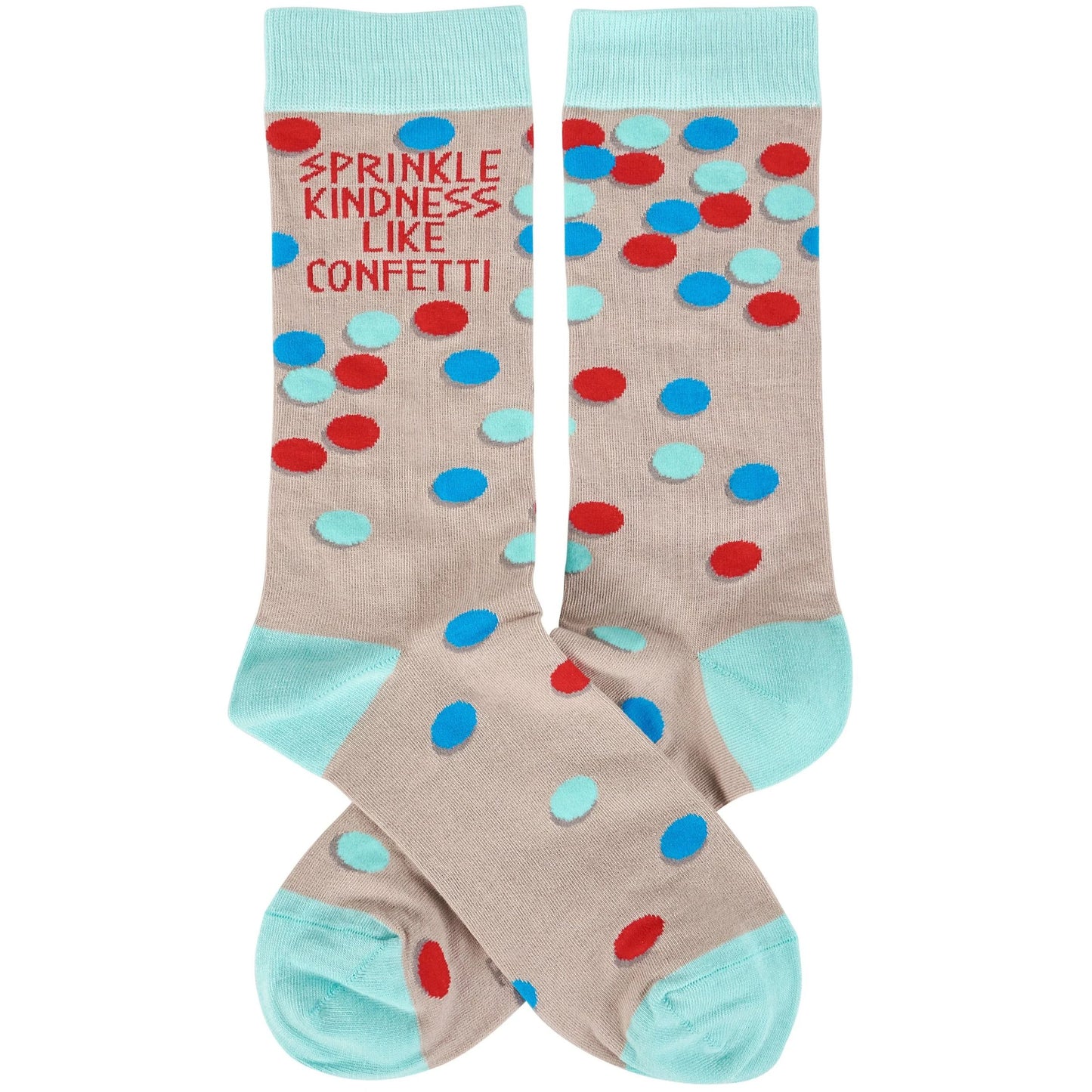 Sprinkle Kindness Like Confetti Socks | Inspirational Colorful Crew Socks