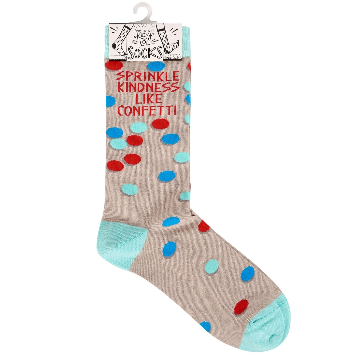 Sprinkle Kindness Like Confetti Socks | Inspirational Colorful Crew Socks