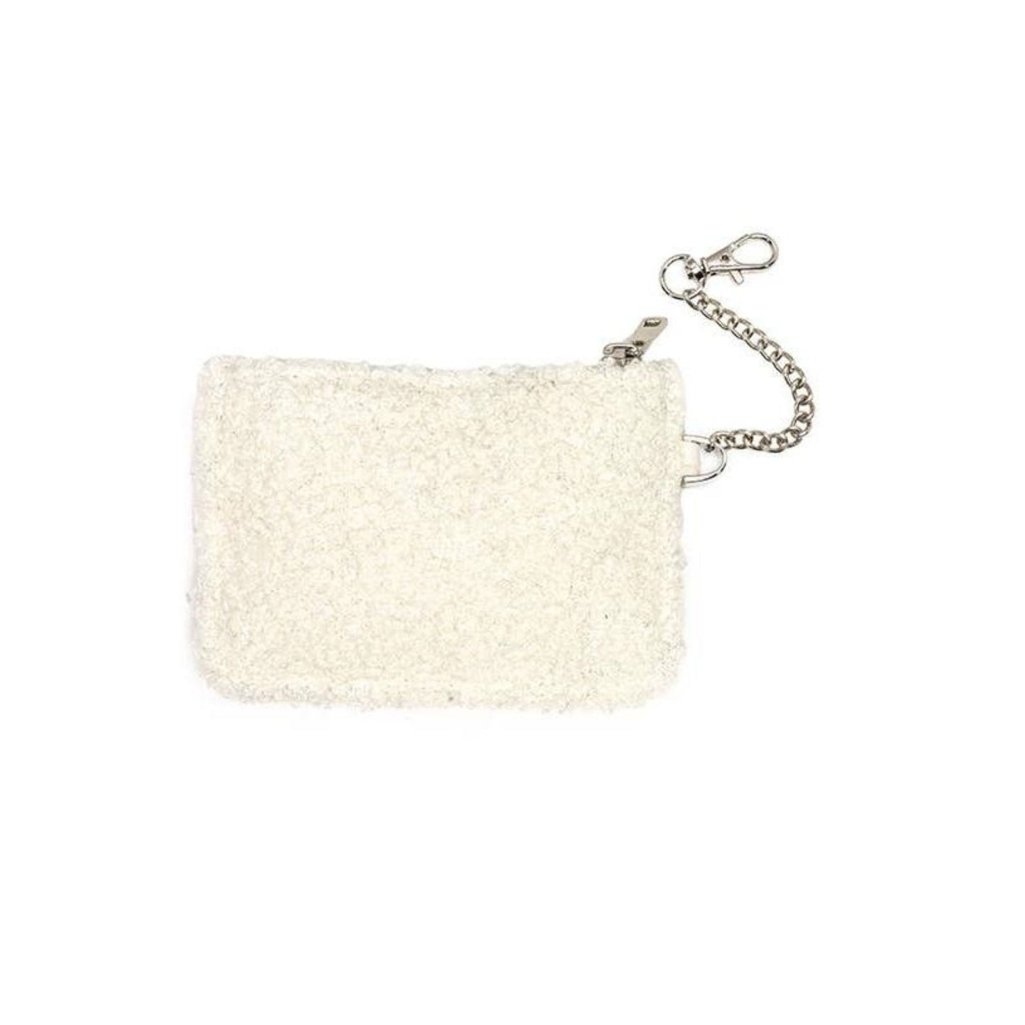 Spring Flowers in Bloom White Keychain Pouch | Cards & Cash Key Chain Wallet Purse