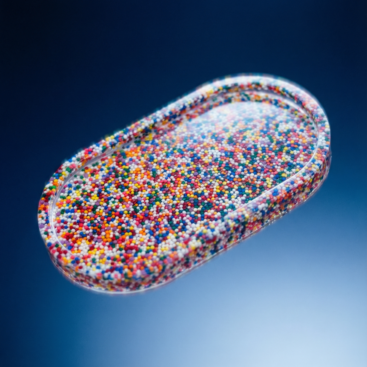 Sprinkle Tray | Hand Poured Resin Tray With Colorful Sprinkles | Decorative Catchall Trinket Tray