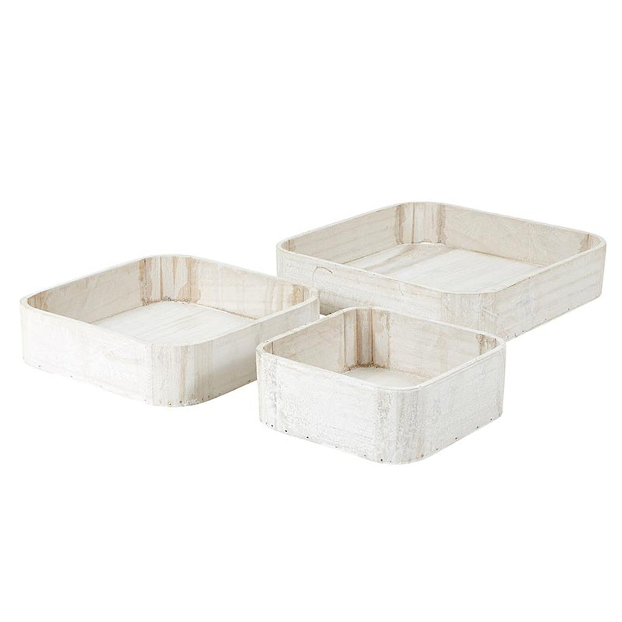 Square Wooden Tray Set | Set of 3 Decorative Serving Tray