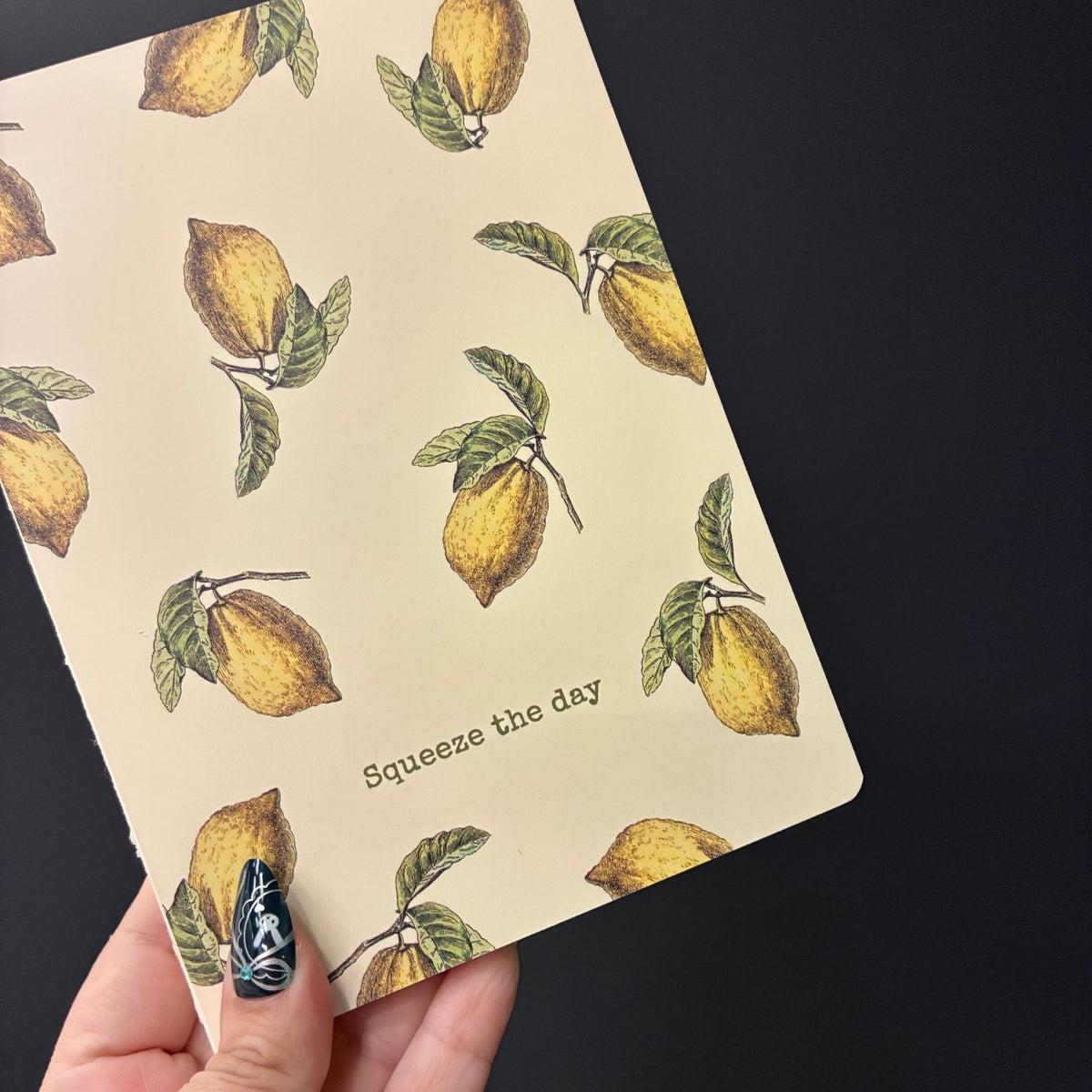 Squeeze The Day Journal | Lemon Designs Double-sided 160 Lined Pages Notebook