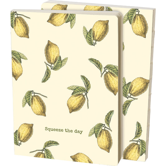 Squeeze The Day Journal | Lemon Designs Double-sided 160 Lined Pages Notebook