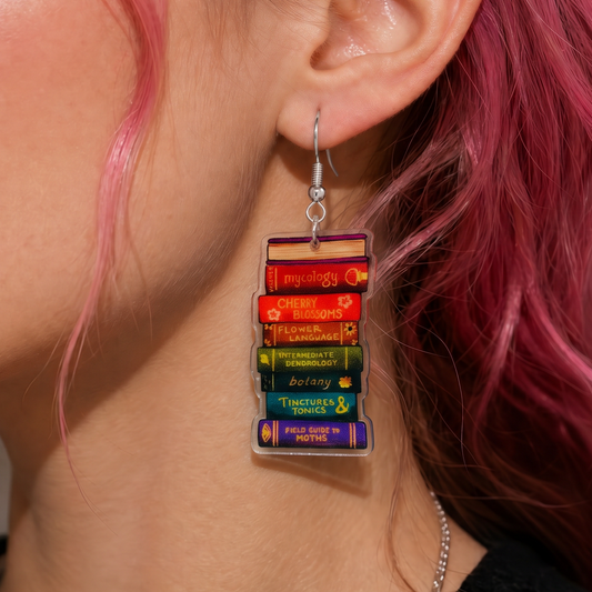 Stack of Books Acrylic Earrings
