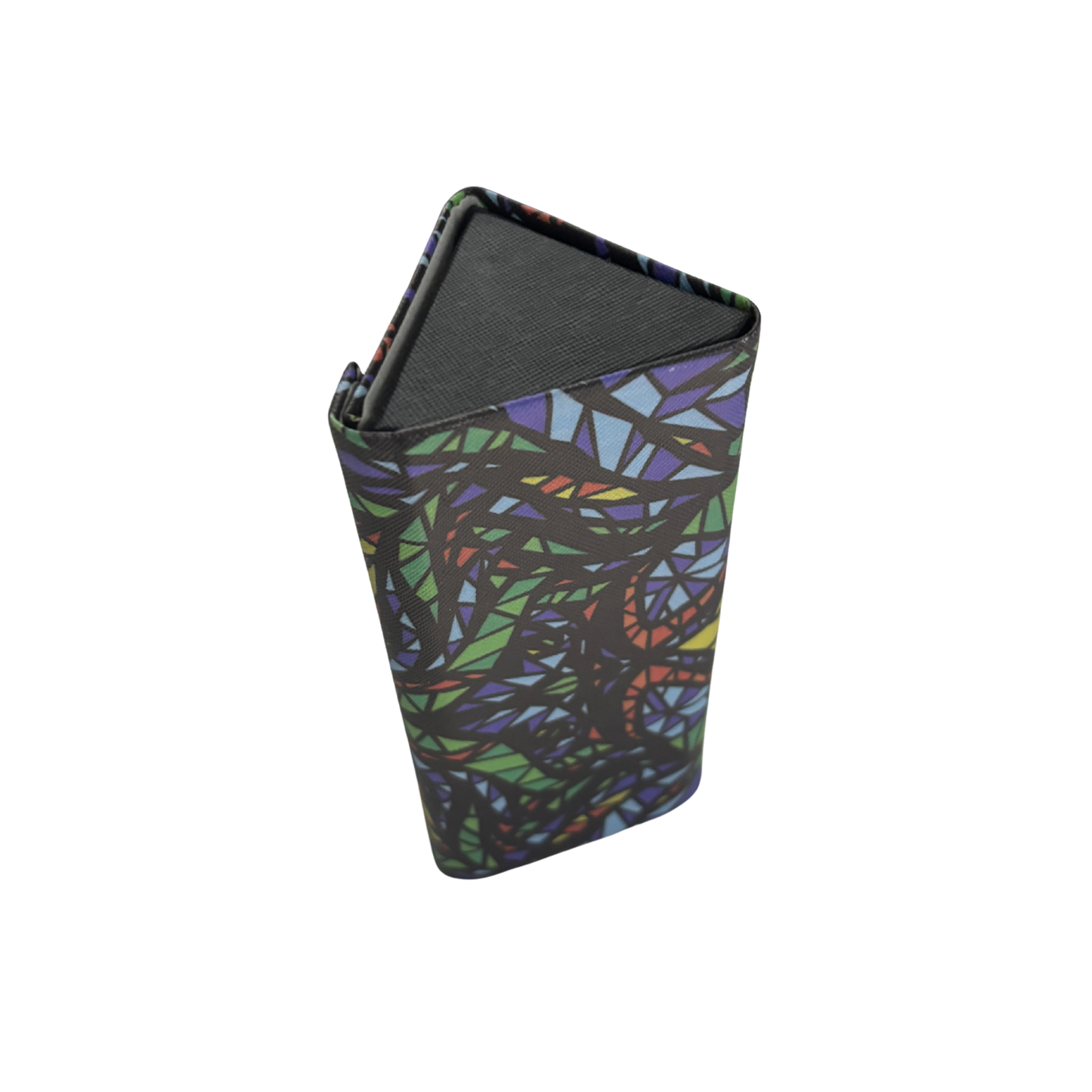 Stained Glass Print Folds-Flat Eyeglasses Case | Magnetic Closure, Velvet Lining