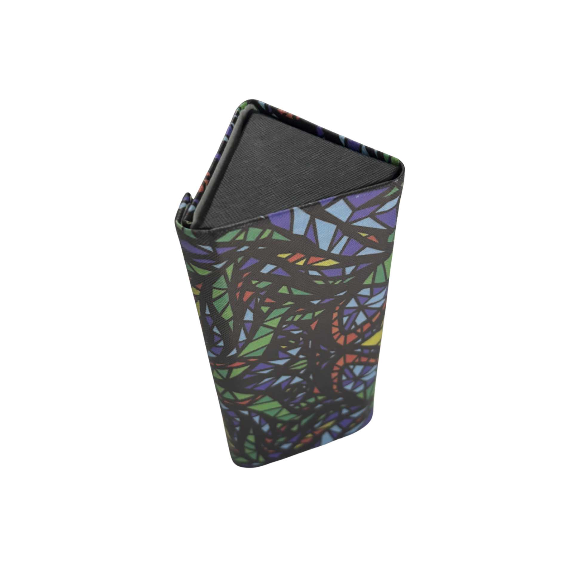 Stained Glass Print Folds-Flat Eyeglasses Case | Magnetic Closure, Velvet Lining