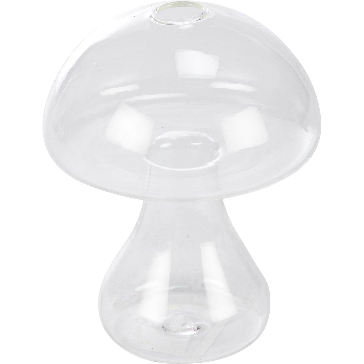 Standing Mushroom Mini Vase In Clear Transparent Glass | 4.25" Tall