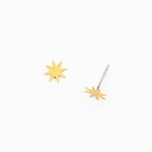 Star Stud Earrings in Brass | Fair Trade Handmade in Guatemala