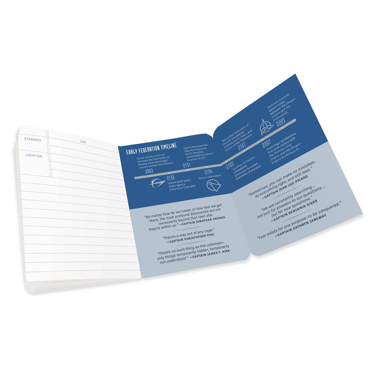 Star Trek Captain's Log Mini Notebook in Blue | 3” x 5”-Unemployed Philosophers Guild-The Bullish Store