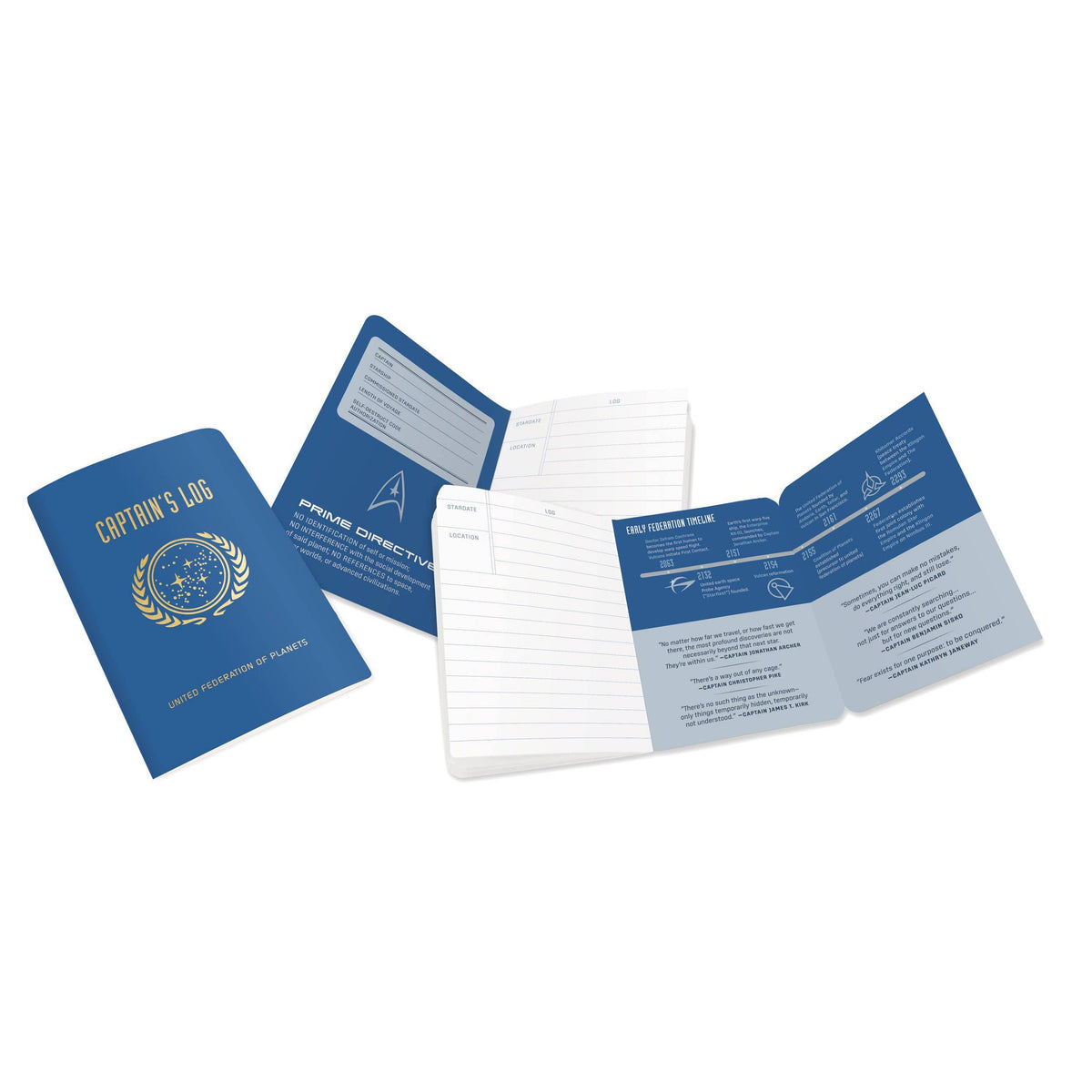Star Trek Captain's Log Mini Notebook in Blue | 3” x 5”-Unemployed Philosophers Guild-The Bullish Store
