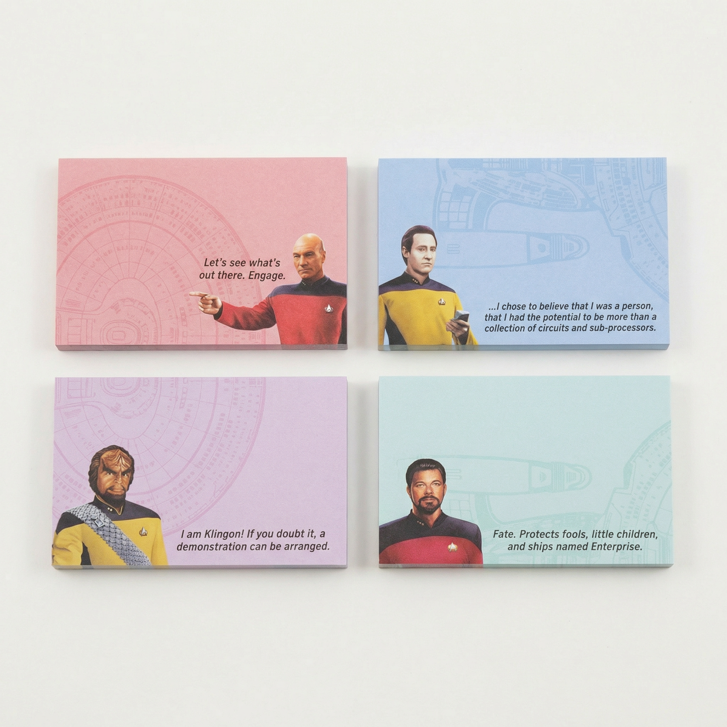 Star Trek The Next Generation Sticky Notes | Quotes & Characters Memo Pad Set