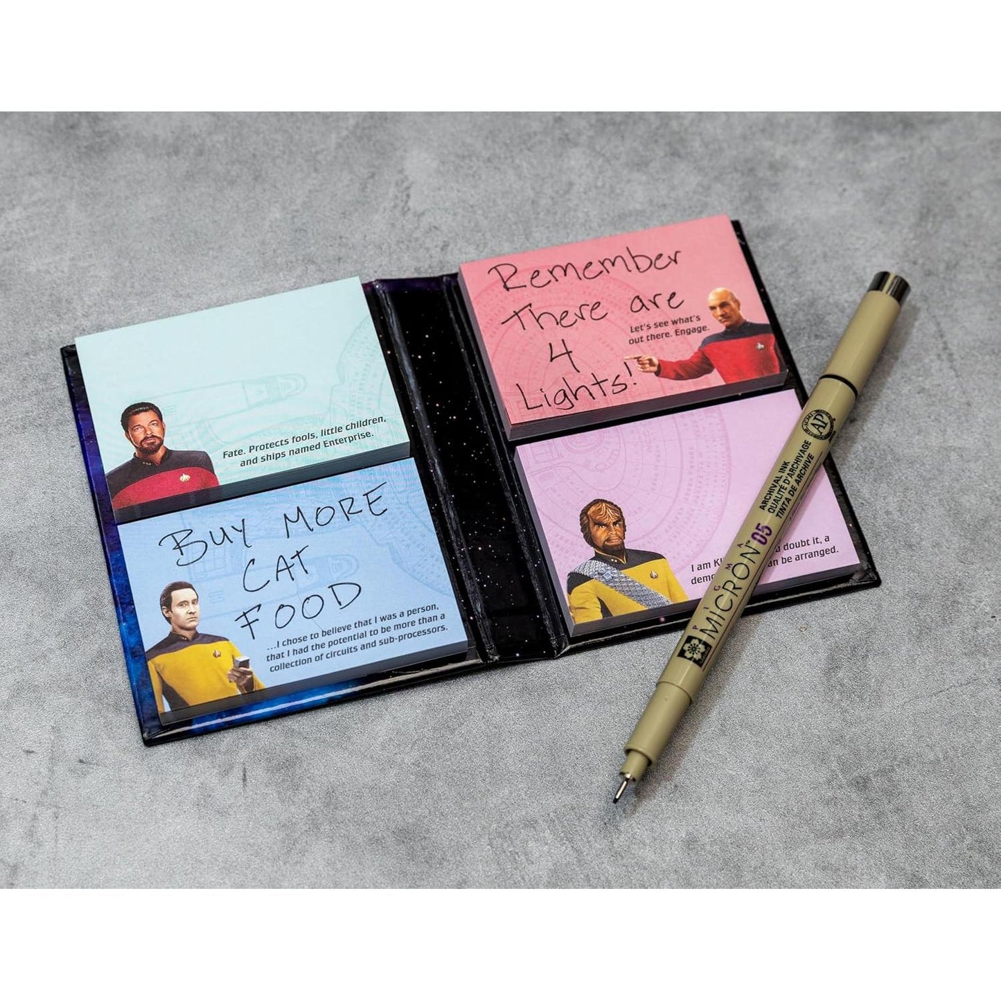 Star Trek The Next Generation Sticky Notes | Quotes & Characters Memo Pad Set