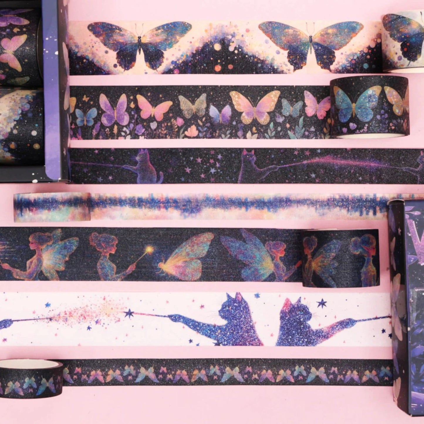 Starlit Fairy Dreams Washi Tape Set | 14 Rolls Magical & Whimsical Decorative Tape for Journals, Scrapbooks & Crafts