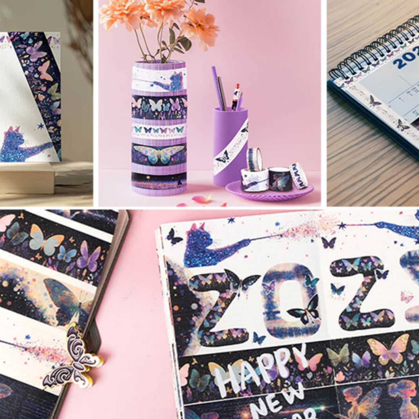 Starlit Fairy Dreams Washi Tape Set | 14 Rolls Magical & Whimsical Decorative Tape for Journals, Scrapbooks & Crafts