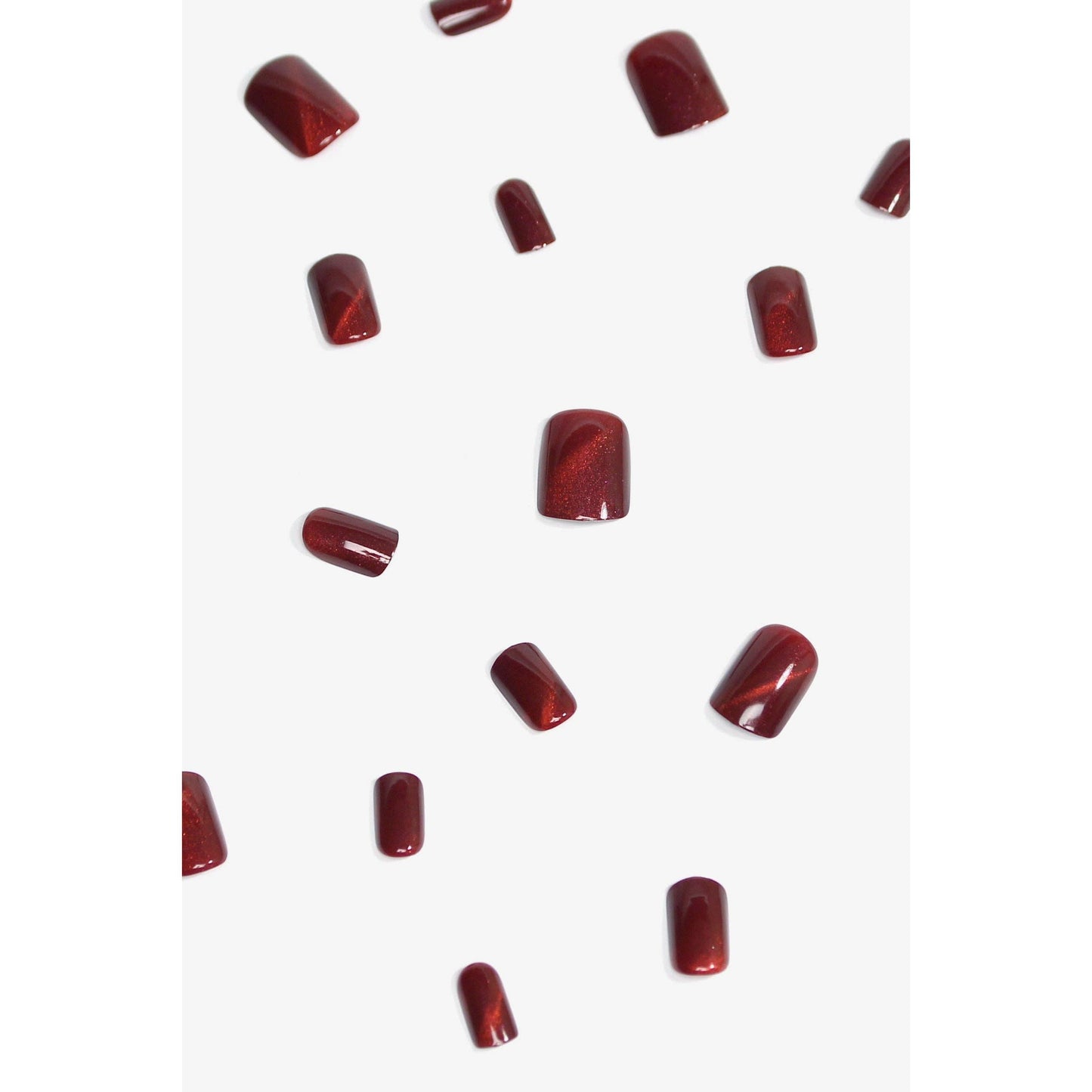 Starlite Red Press-On Nails | Red Glitter Glossy & Reusable