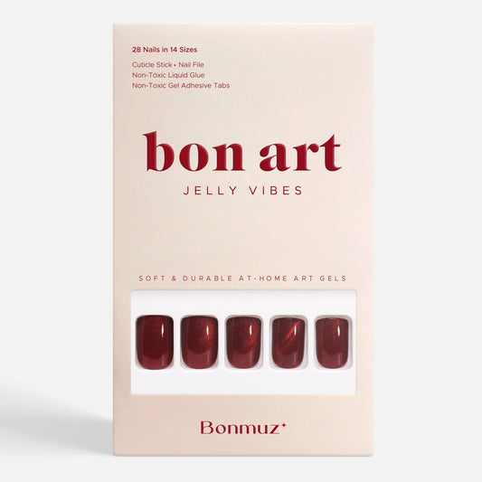 Starlite Red Press-On Nails | Red Glitter Glossy & Reusable