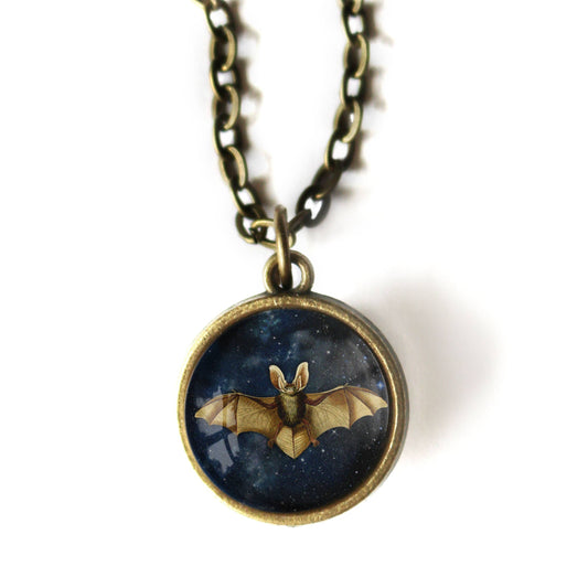 Starry Bat Simple Reversible Gothic Pendant Necklace-Divine Iguana-The Bullish Store