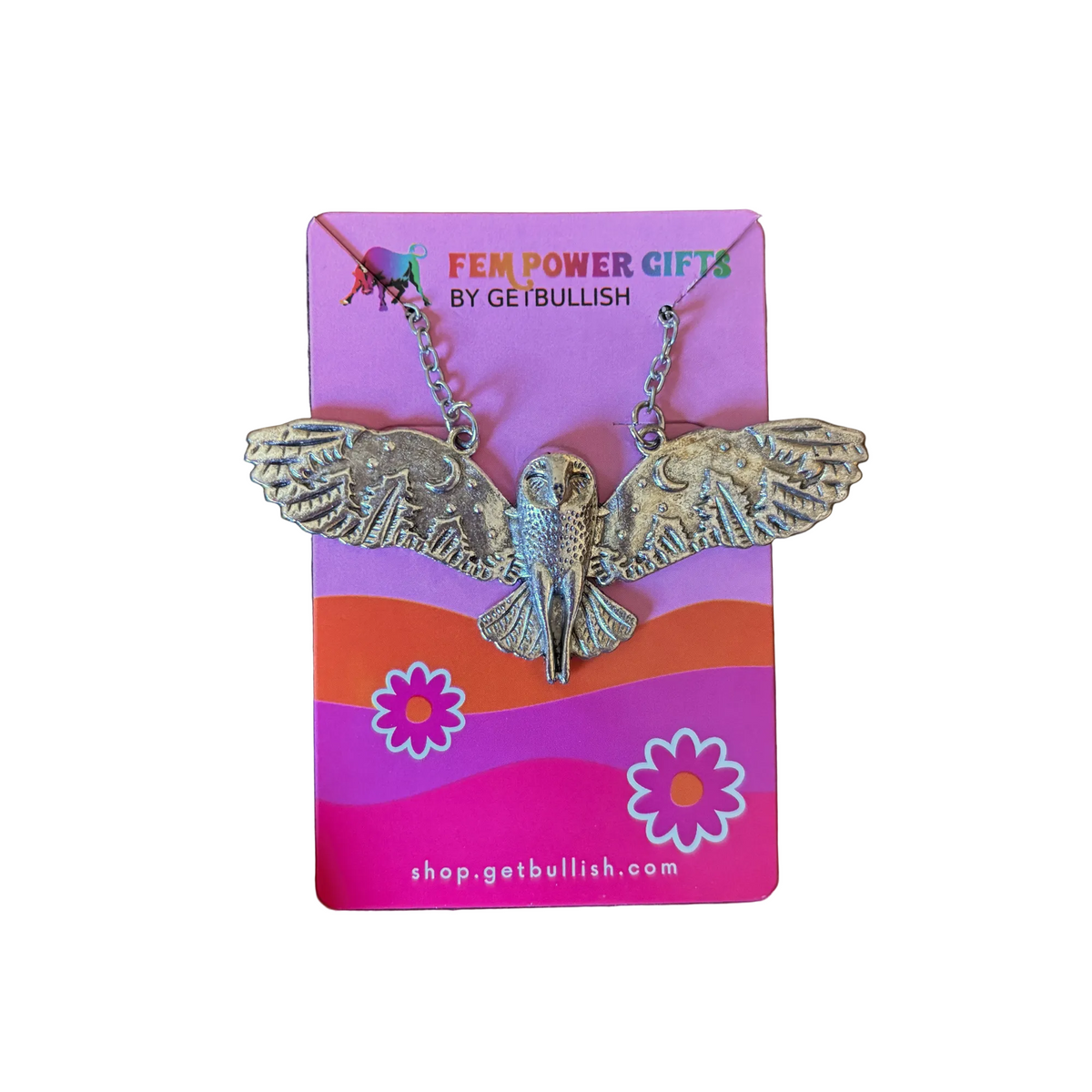 Starry Eagle Necklace | Silver Celestial Bird Pendant