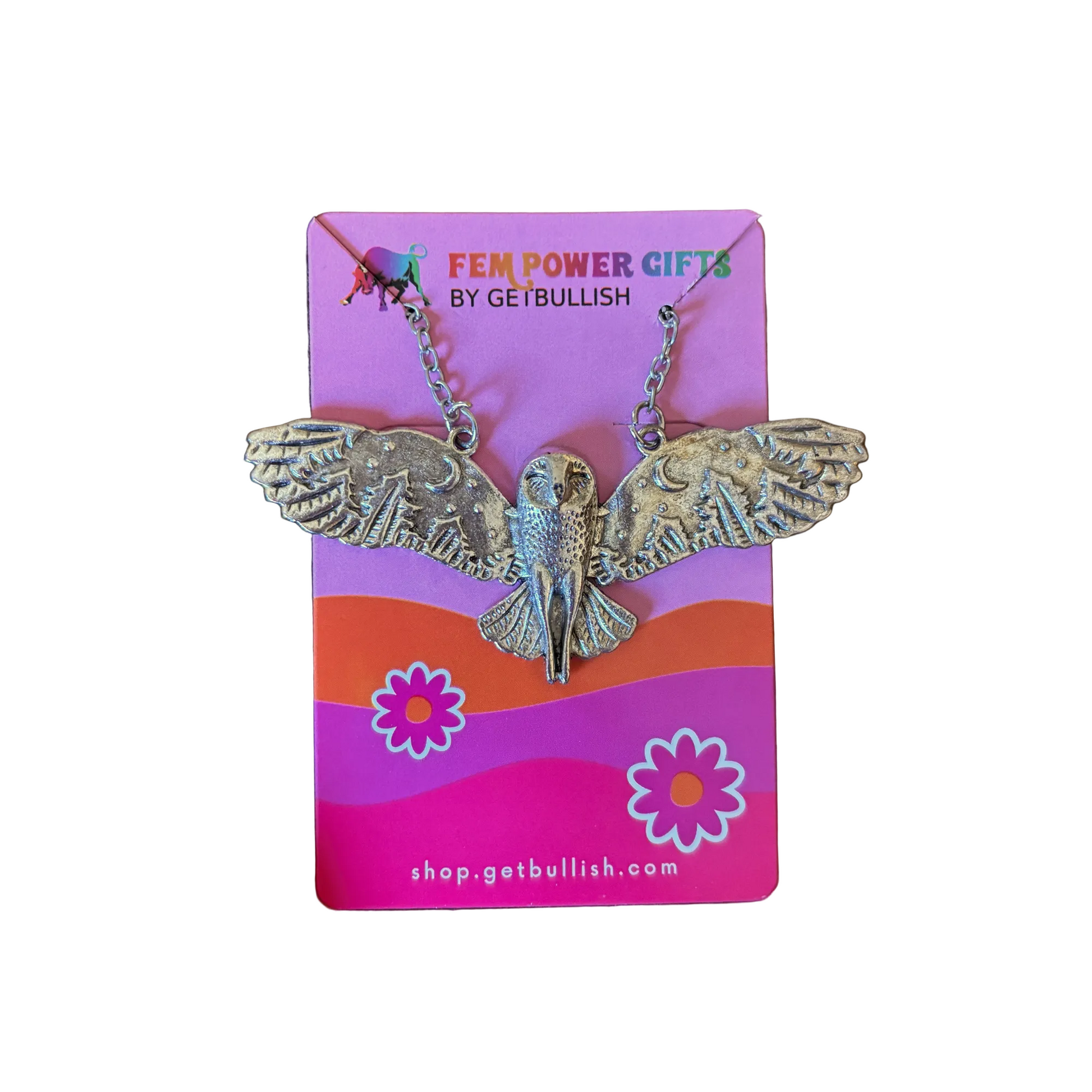 Starry Eagle Necklace | Silver Celestial Bird Pendant