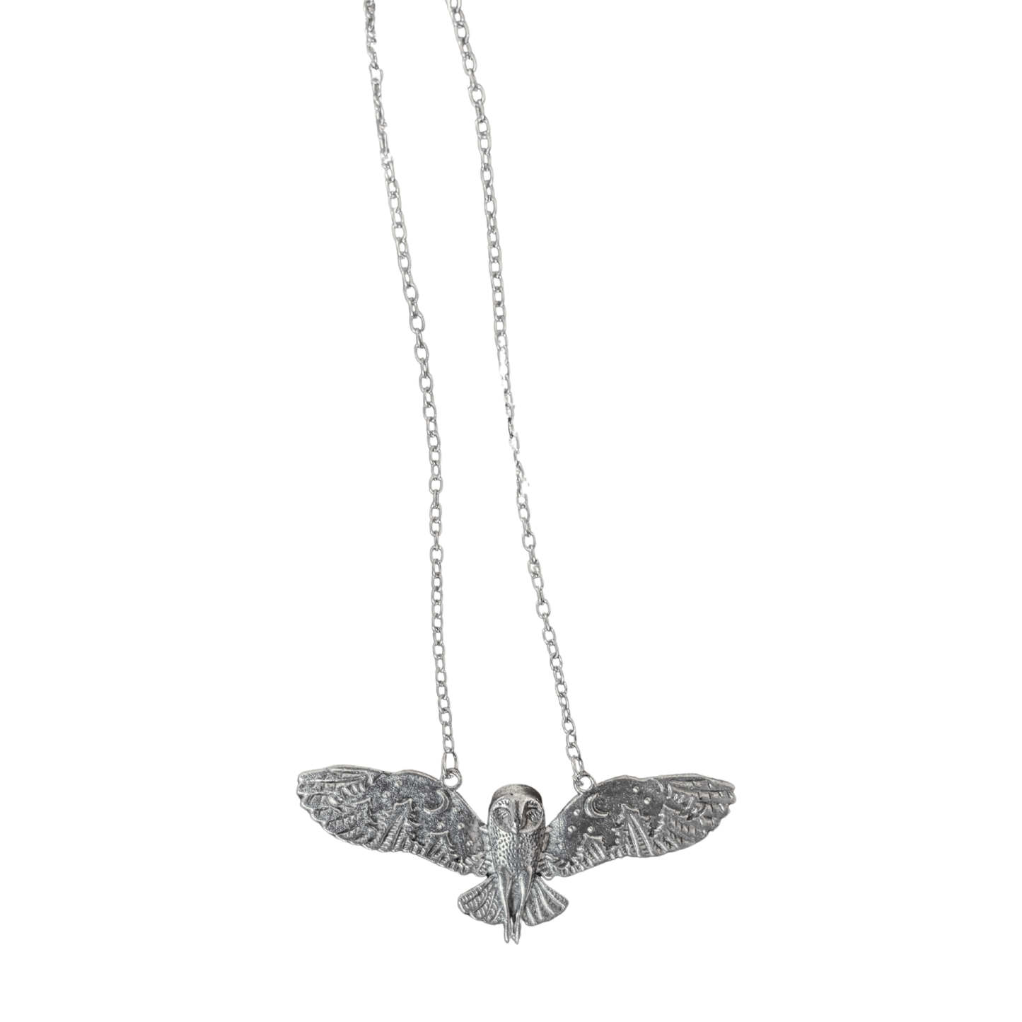 Starry Eagle Necklace | Silver Celestial Bird Pendant