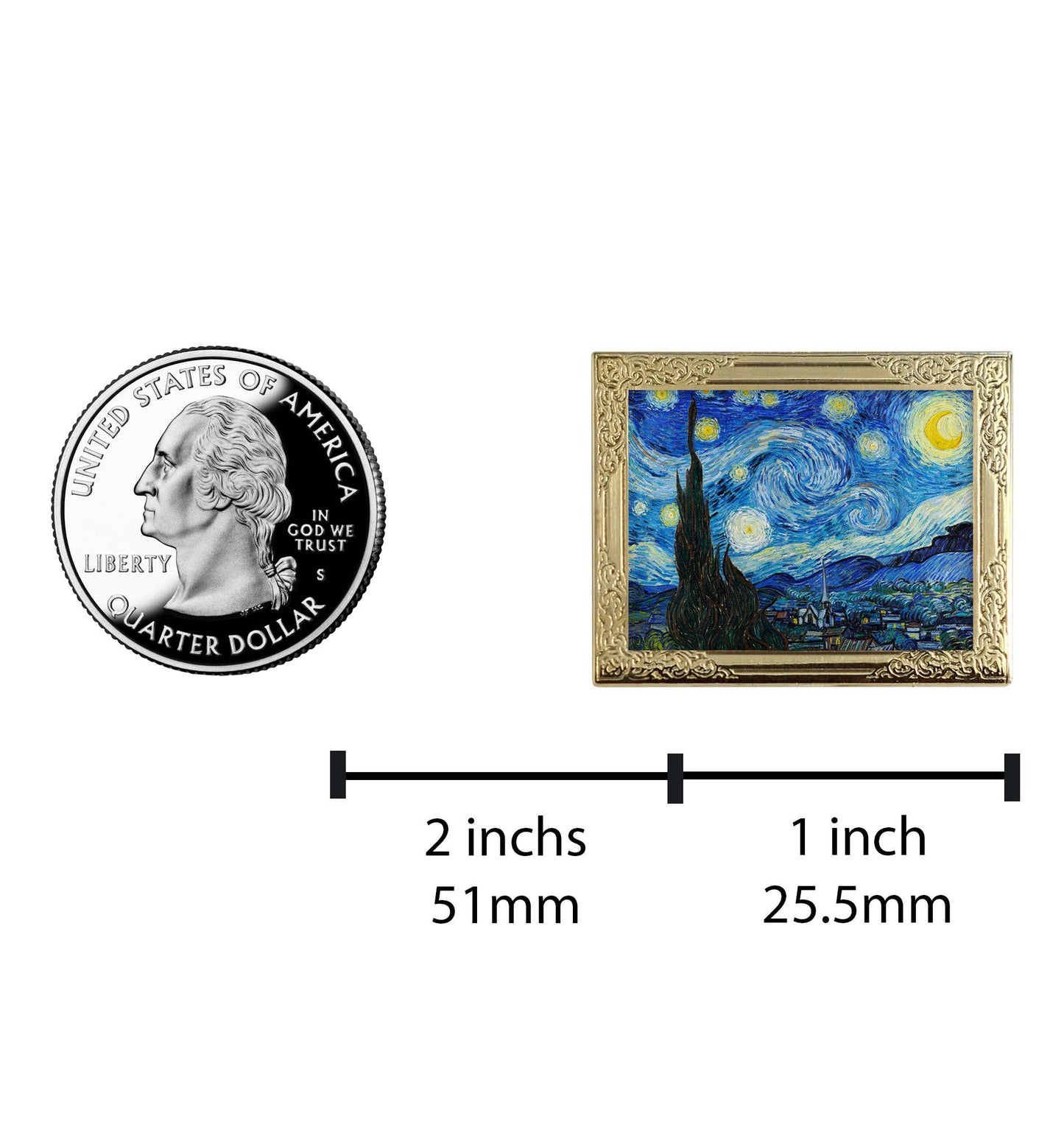 Starry Night by Van Gogh Art Frame Pin | Museum Enamel Lapel Pin