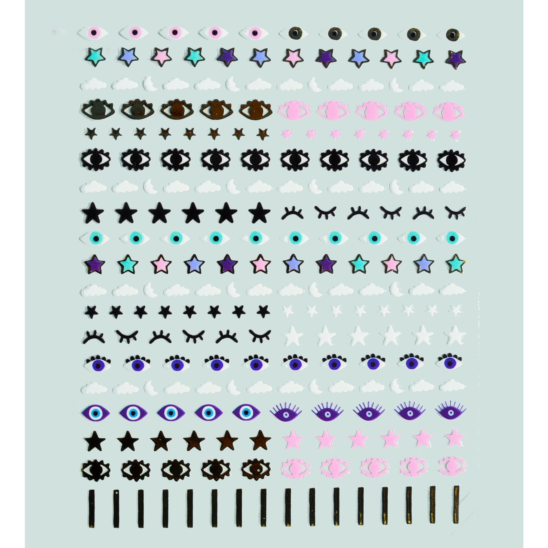 Stars In Your Eyes Nail Art Sticker Set | Vegan & Cruelty-Free | Use on Polish, Gel, or Natural Nails