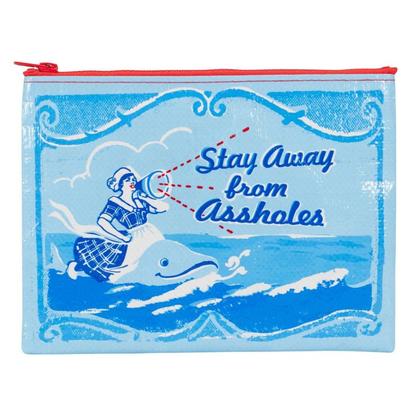 Stay Away From Assholes Zipper Pouch | 9.5" X 7.25" | BlueQ at GetBullish