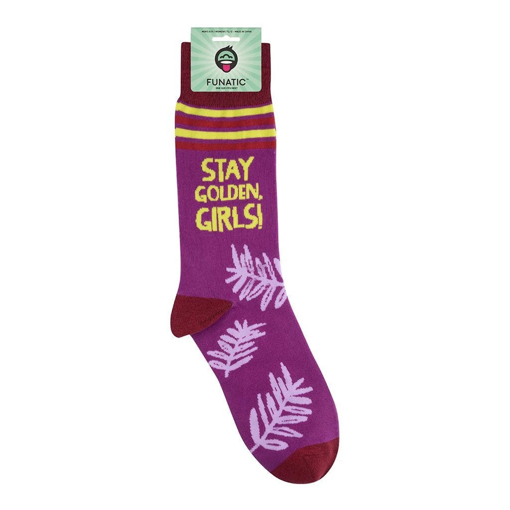 Stay Golden Girls Socks | Purple Unisex Funny Socks