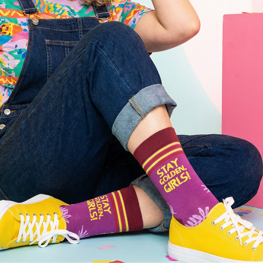 Stay Golden Girls Socks | Purple Unisex Funny Socks