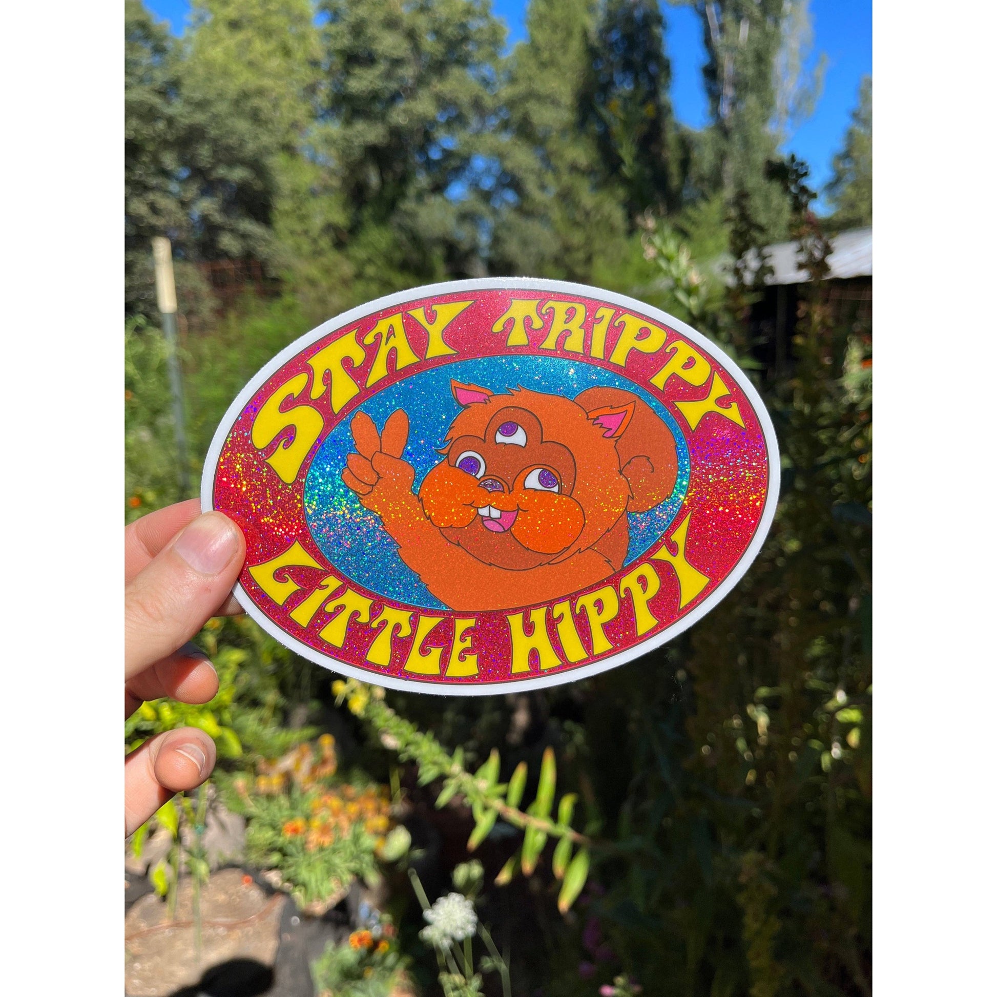 Stay Trippy Little Hippy Vinyl Sticker | Extra Large Car/Bumper Sticker | 6"