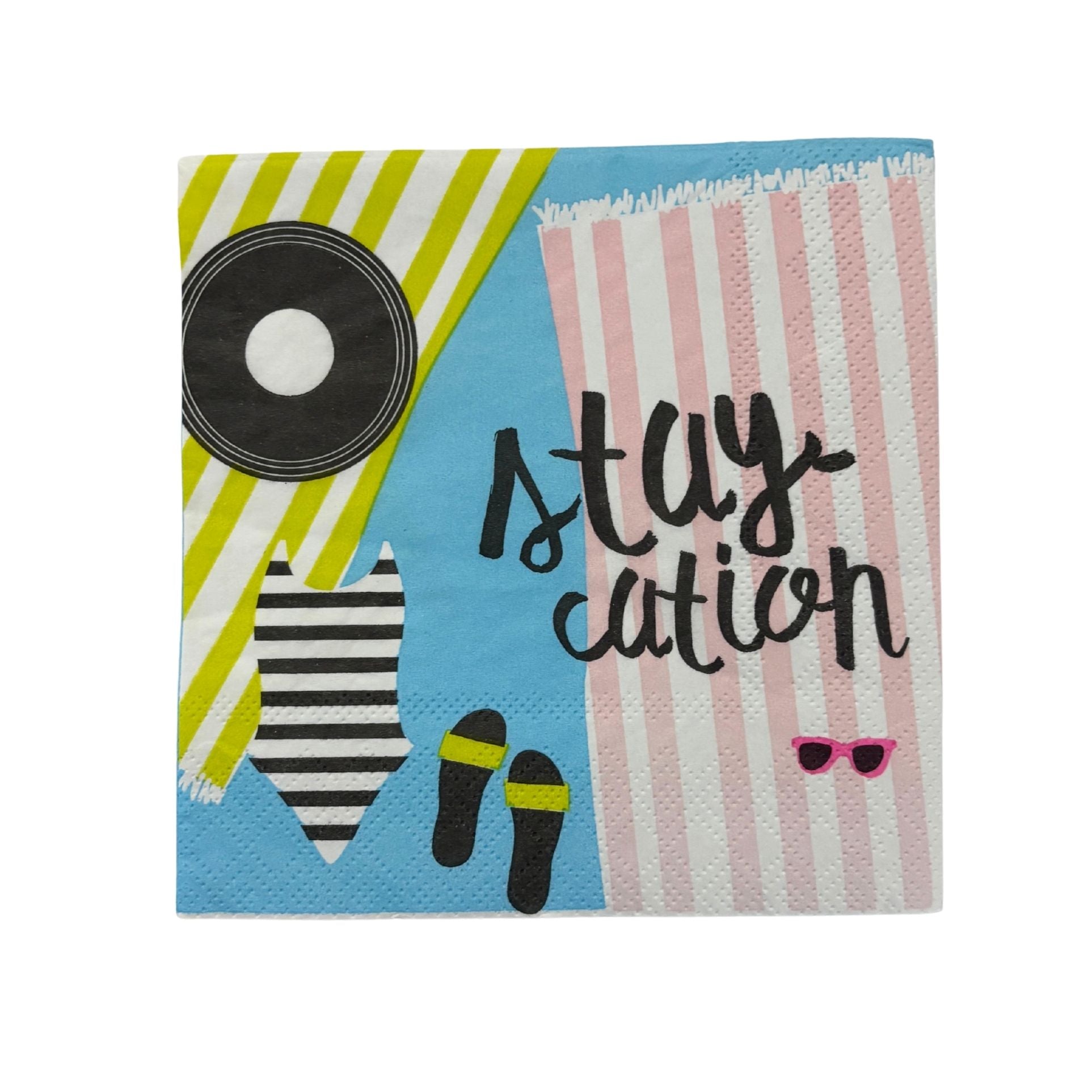 Staycation Party/Beverage/Cocktail Napkins | 5" Square