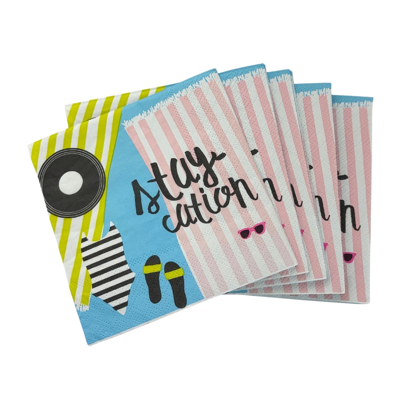 Staycation Party/Beverage/Cocktail Napkins | 5" Square