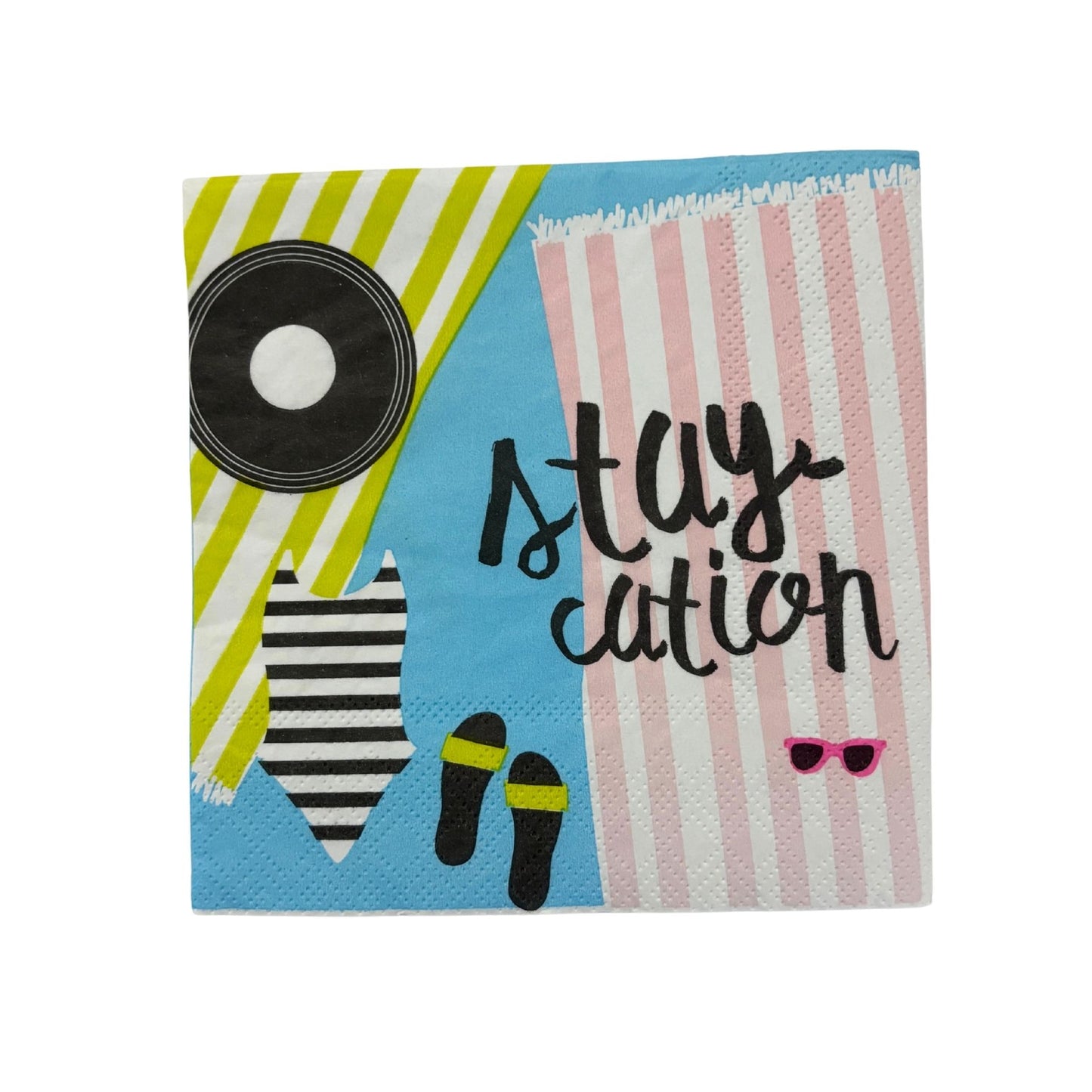Staycation Party/Beverage/Cocktail Napkins | 5" Square