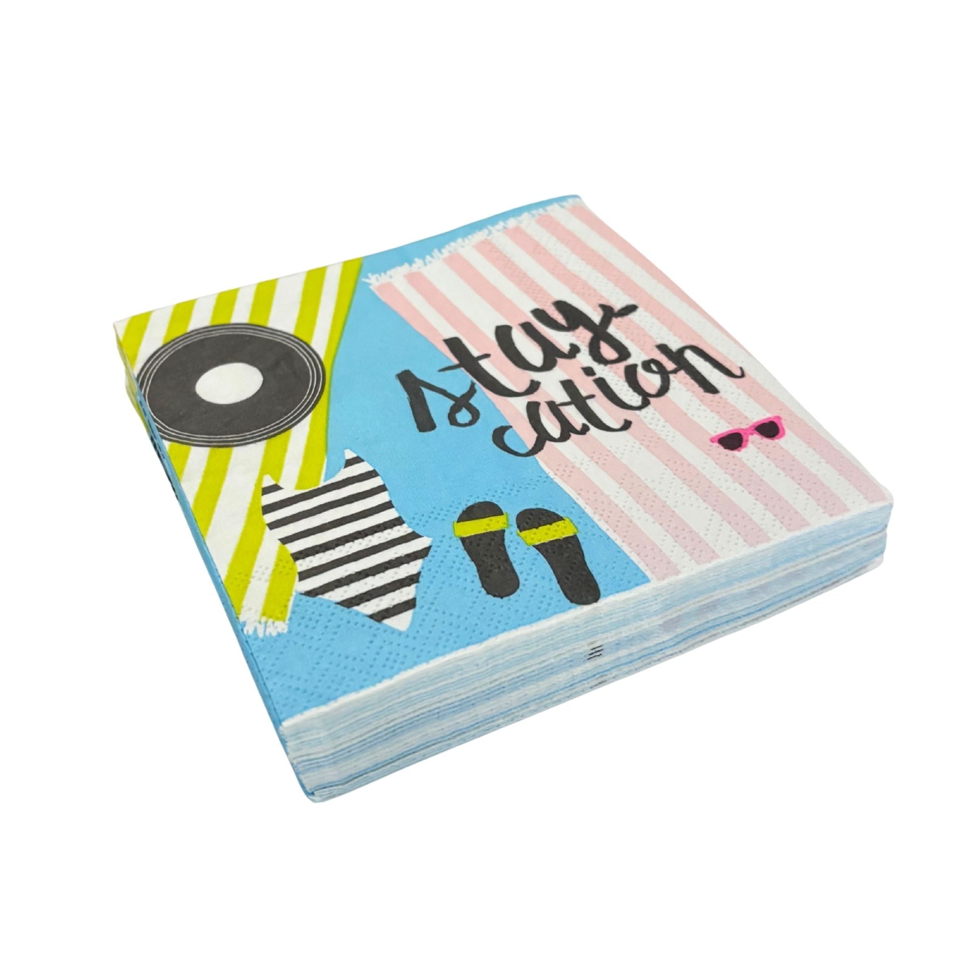 Staycation Party/Beverage/Cocktail Napkins | 5" Square
