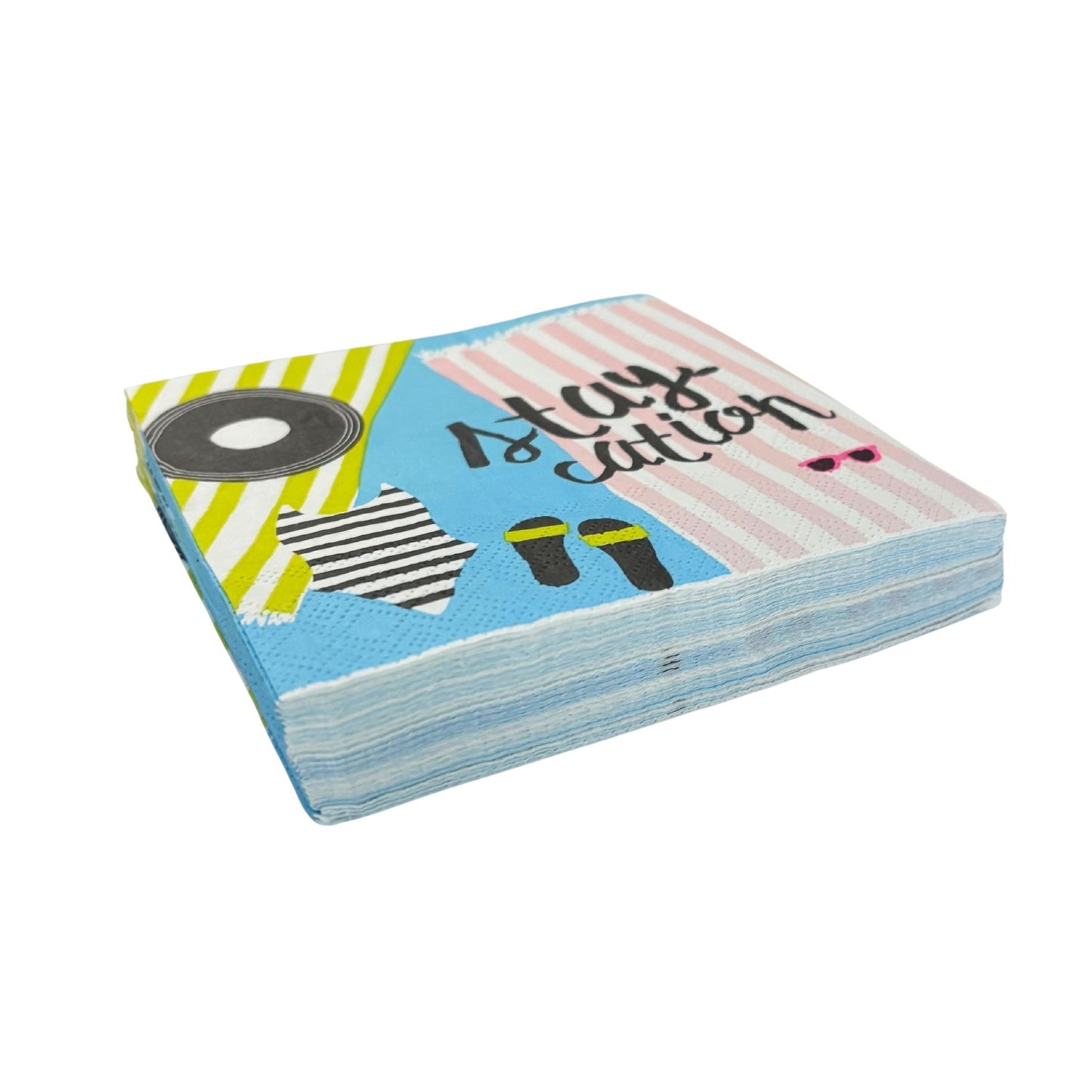 Staycation Party/Beverage/Cocktail Napkins | 5" Square