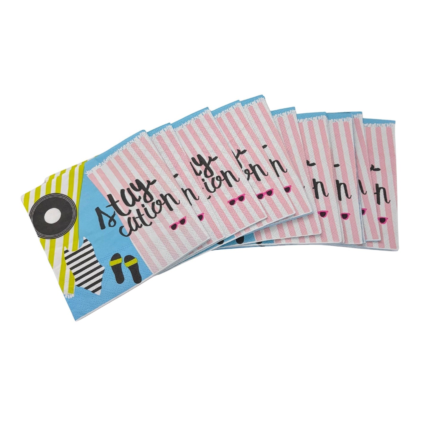 Staycation Party/Beverage/Cocktail Napkins | 5" Square