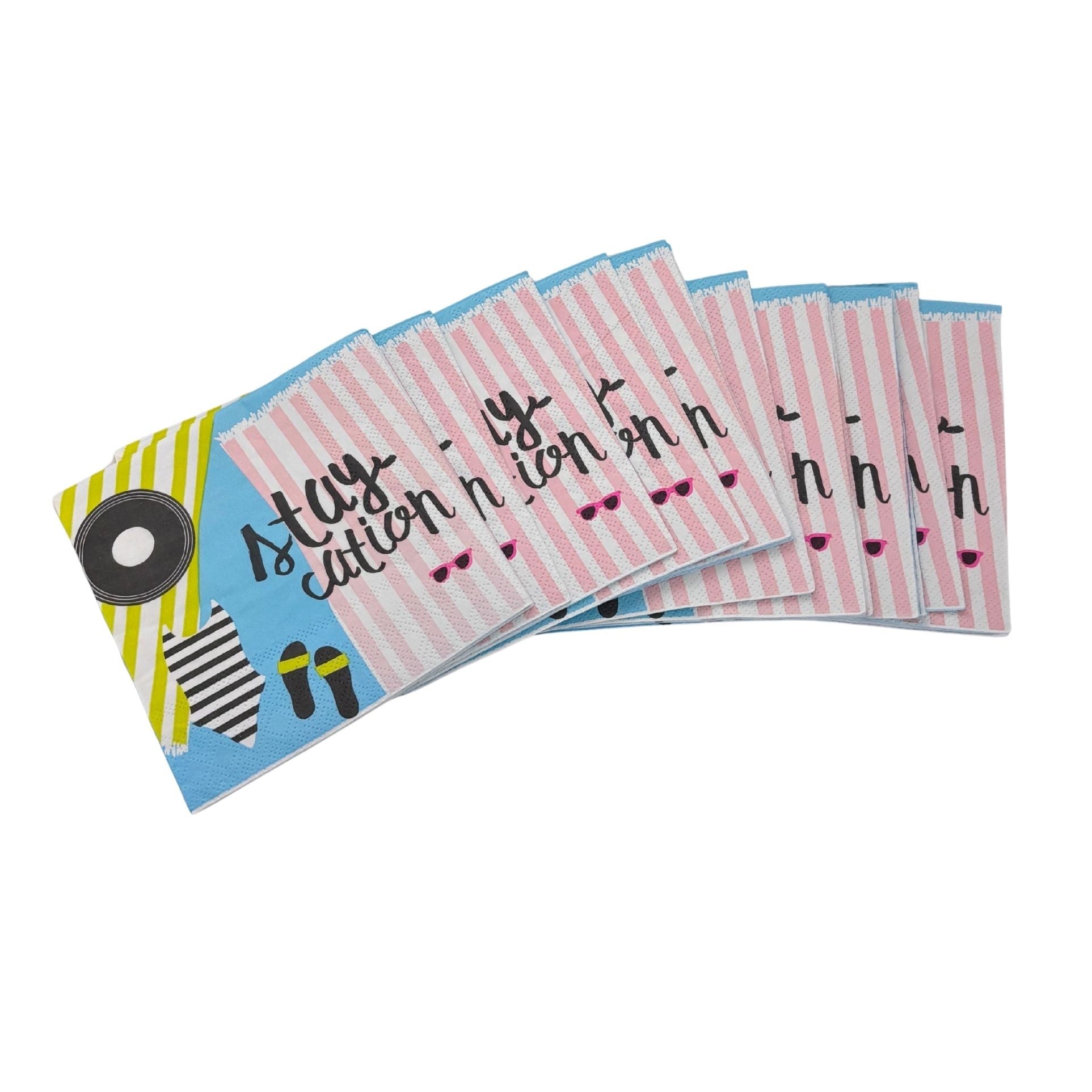 Staycation Party/Beverage/Cocktail Napkins | 5" Square
