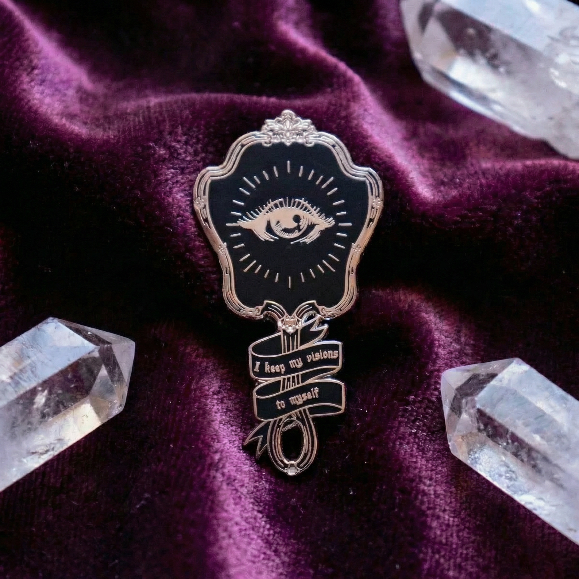 Steve Nicks "I Keep My Visions to Myself" Crystal Visions Brooch in Gold and Black