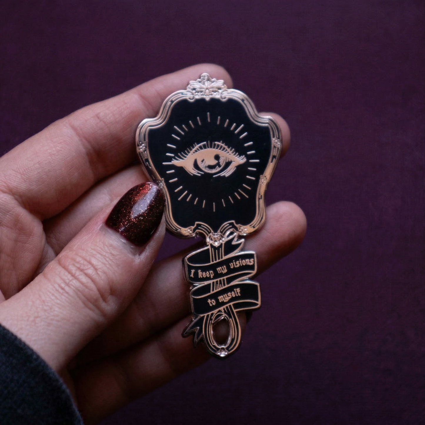 Steve Nicks "I Keep My Visions to Myself" Crystal Visions Brooch in Gold and Black
