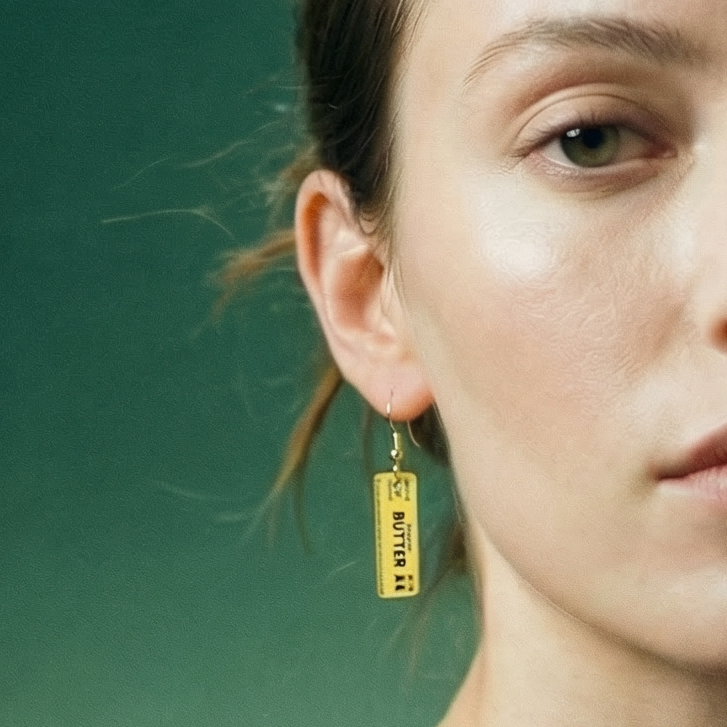 Stick of Salted Butter Earrings | Cute Acrylic Food Jewelry Gift for Bakers & Food Lovers