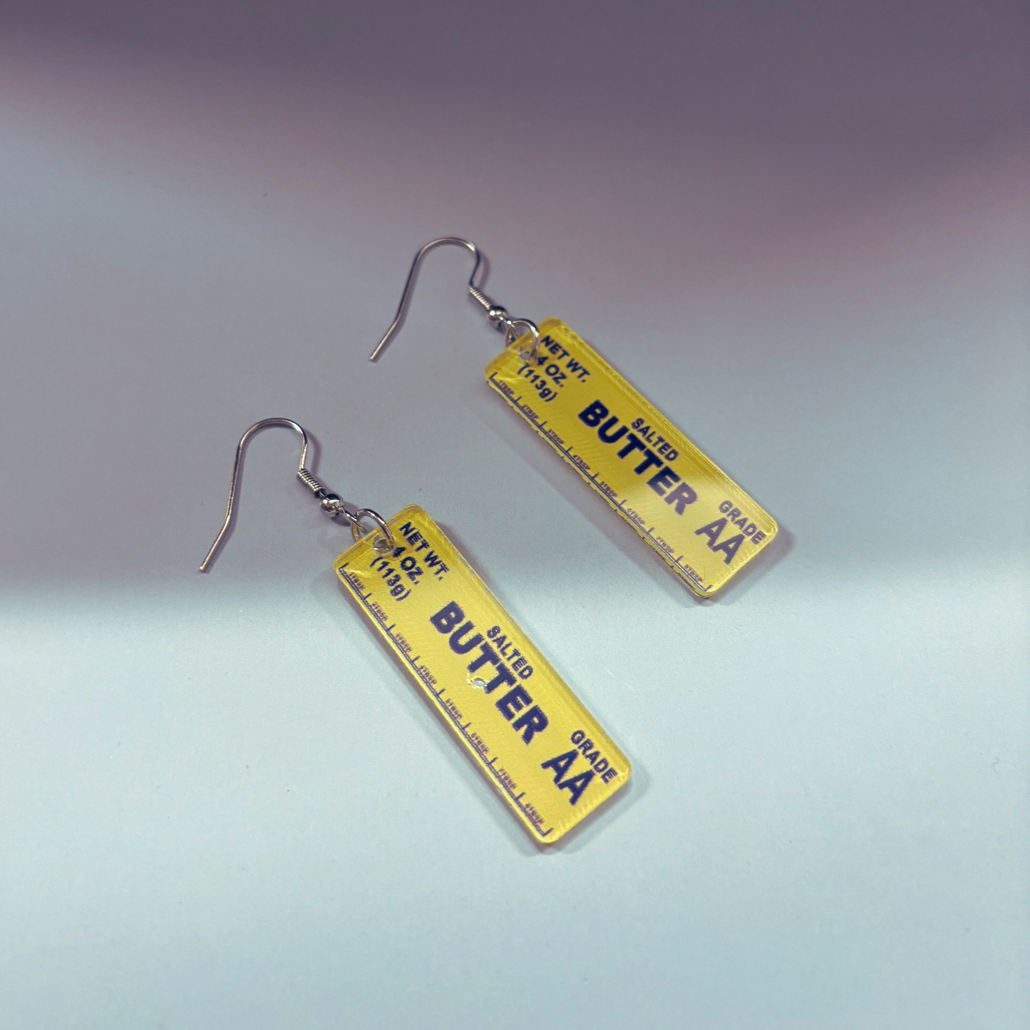 Stick of Salted Butter Earrings | Cute Acrylic Food Jewelry Gift for Bakers & Food Lovers
