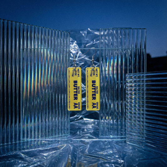 Stick of Salted Butter Earrings | Cute Acrylic Food Jewelry Gift for Bakers & Food Lovers