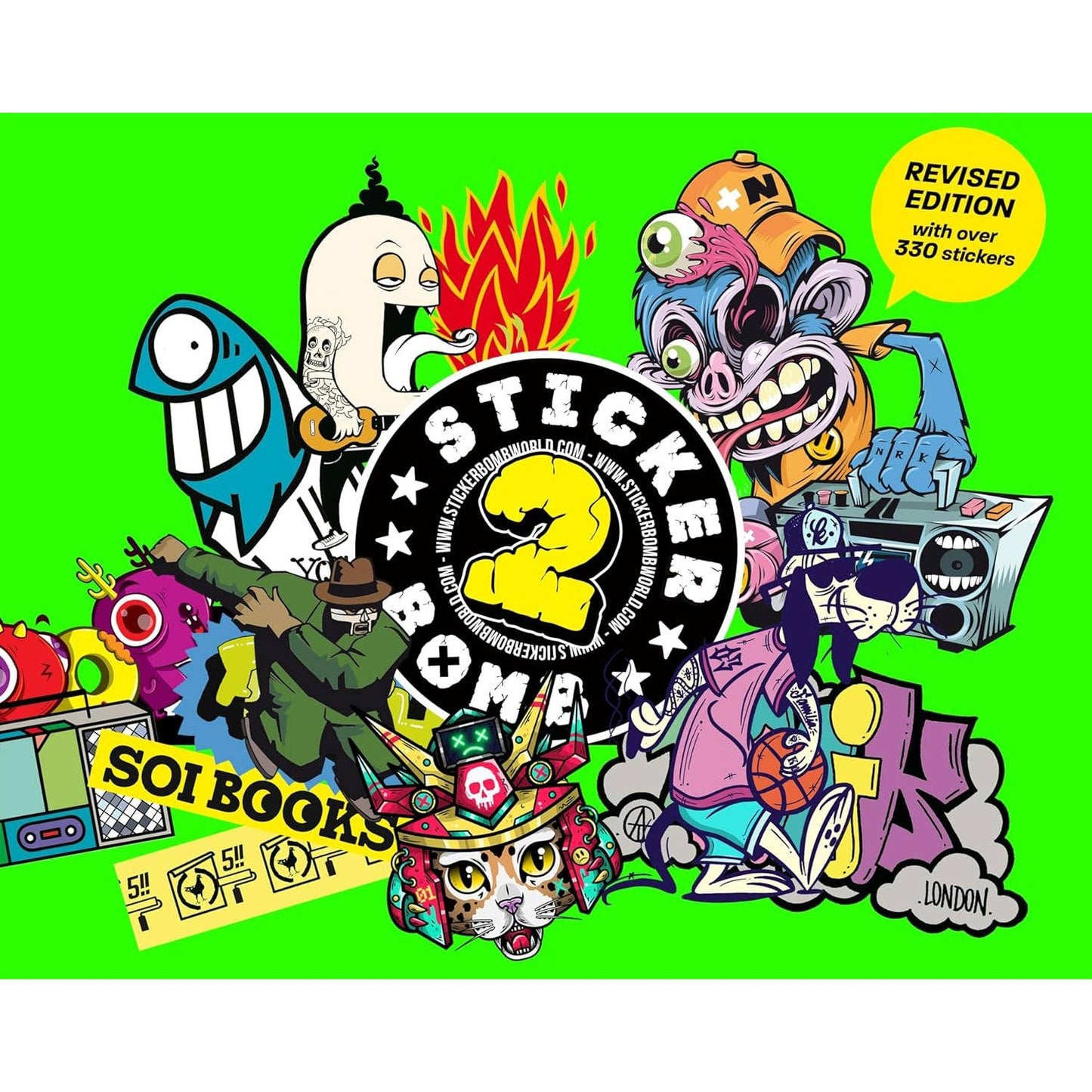 Stickerbomb 2 Fully-Peelable Sticker Book | Illustration, Graffiti and Graphic Art Decal Collections