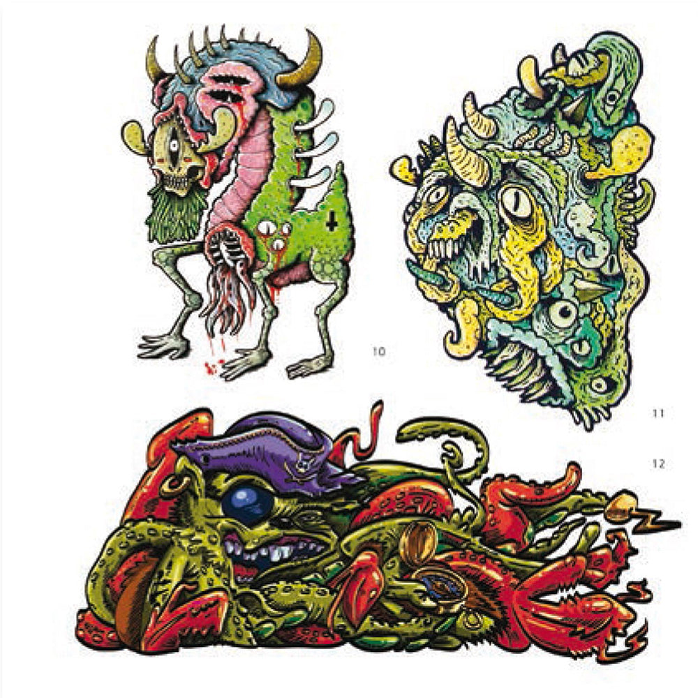 Stickerbomb Monsters Collectable Fully-peelable Sticker Book | Halloween Theme Decals