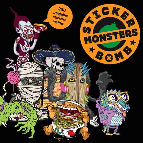 Stickerbomb Monsters Collectable Fully-peelable Sticker Book | Halloween Theme Decals