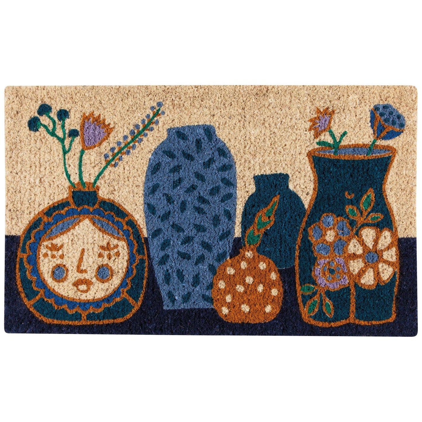 Still Life Coir Fiber Printed Doormat | Decorative Welcome Mat Rug | 18" x 30"