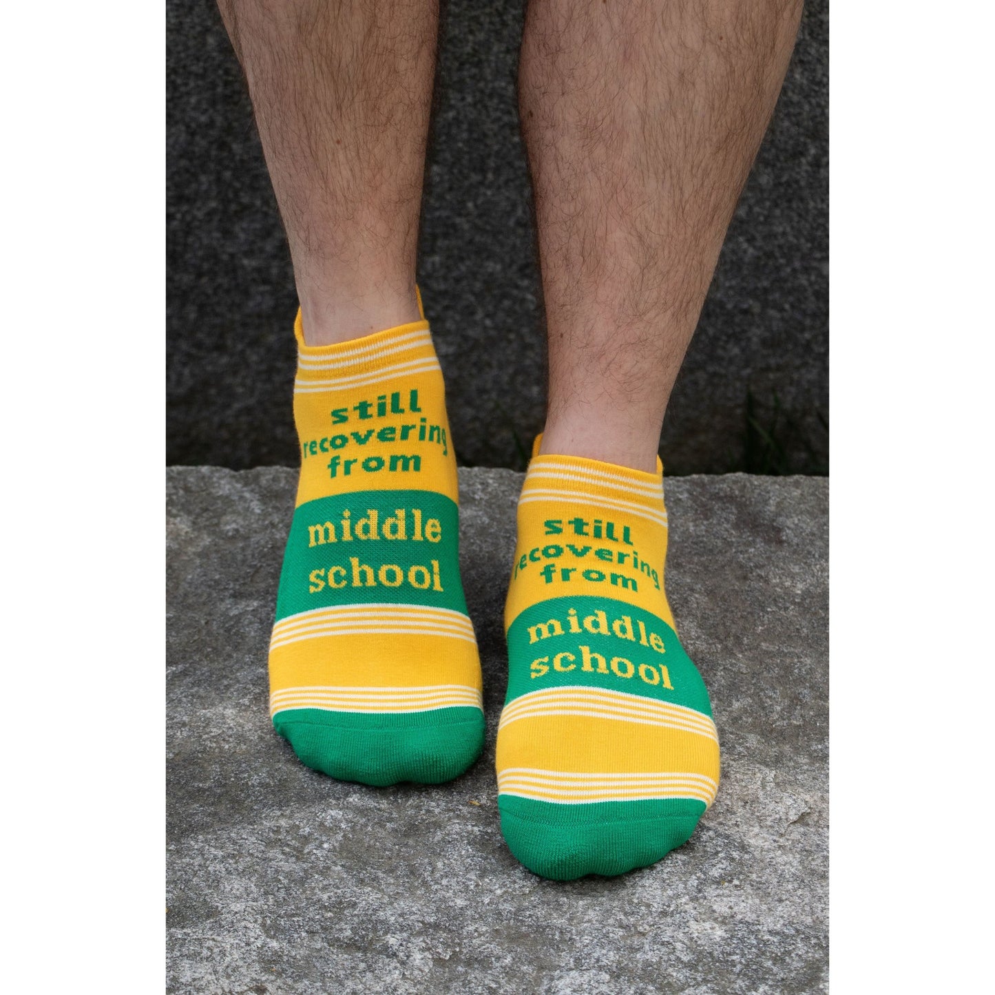 Still Recovering From Middle School Women's or Unisex Sneaker Socks [2 Size Options] | BlueQ at GetBullish