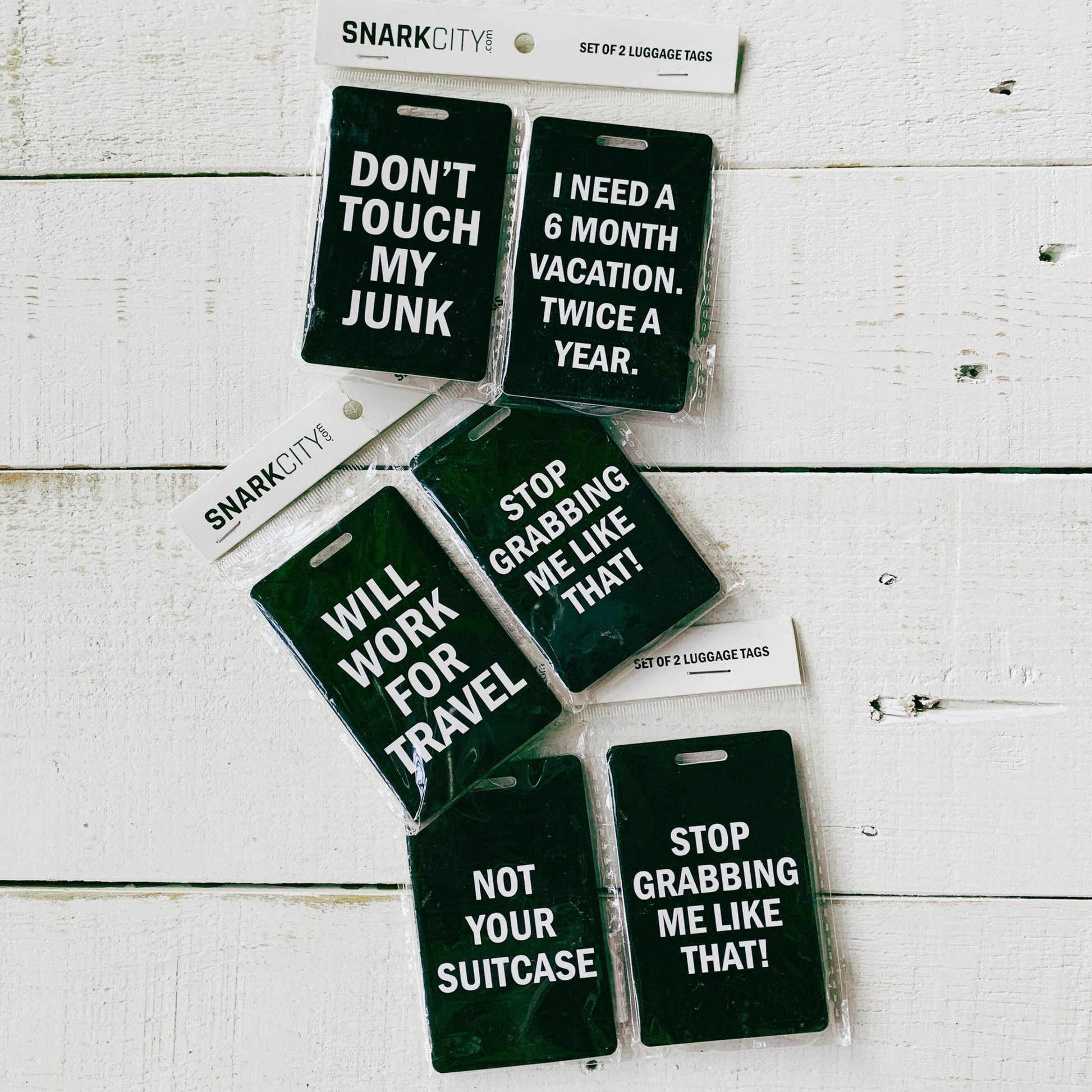 Stop Grabbing Me Like That! + Will Work For Travel Luggage Tag in Black and White