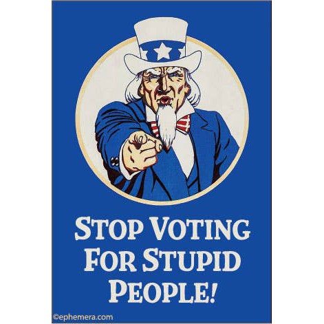 Stop Voting for Stupid People Rectangular Magnet | Refrigerator Magnetic Surface Decor | 3" x 2"